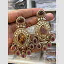 Hira Collections Gleam & Grace Austria And Resin Stone Fusion Danglers Earrings