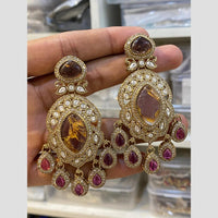 Hira Collections Gleam & Grace Austria And Resin Stone Fusion Danglers Earrings