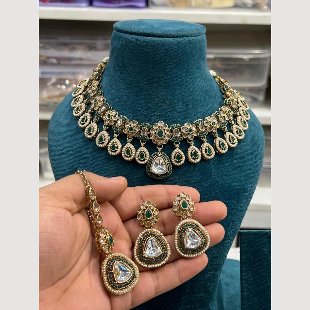 Hira Collection  Gold Plated Kundan Stone Necklace Set