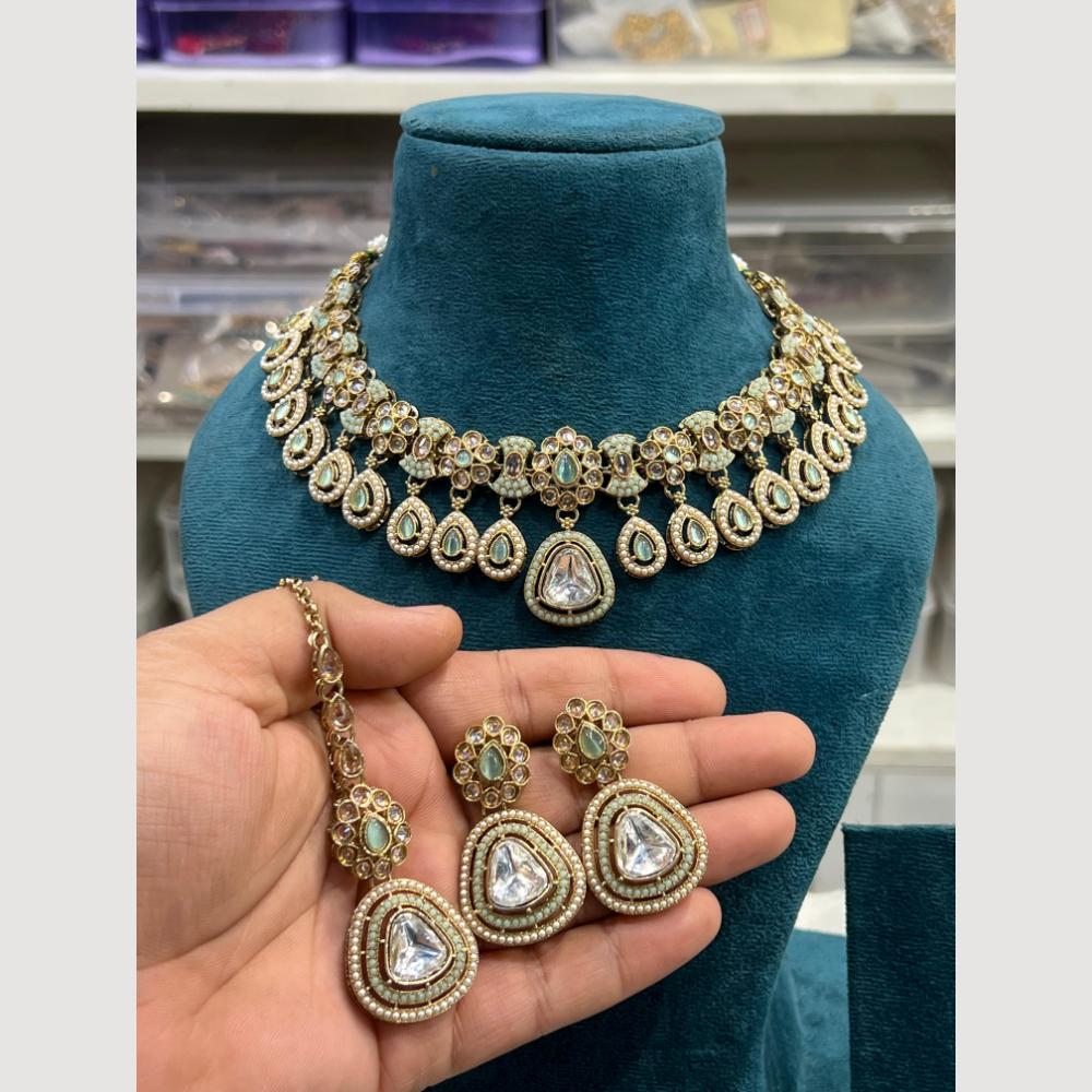 Hira Collection  Gold Plated Kundan Stone Necklace Set