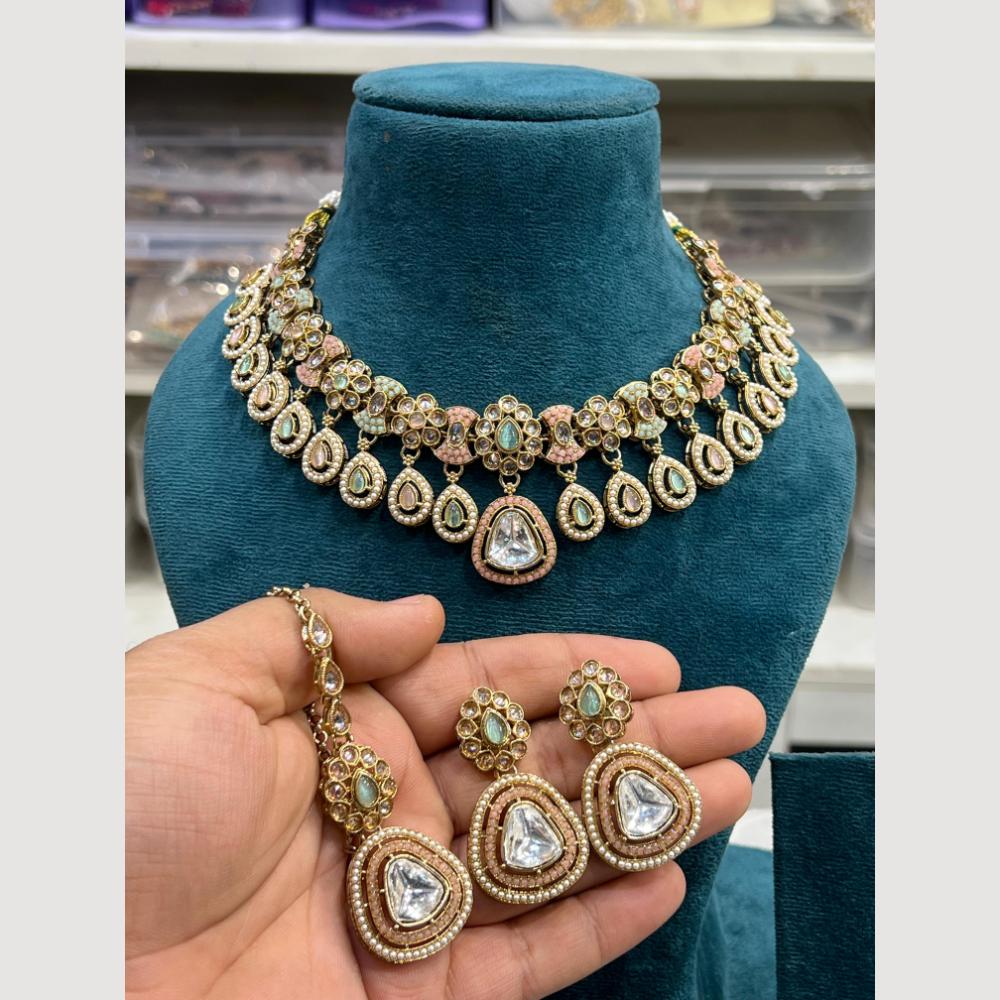 Hira Collection  Gold Plated Kundan Stone Necklace Set