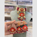 Hira Collections Kundan And Beads Meenakari Choker Necklace Set