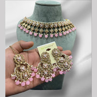 Hira Collections Crystal And Pearls Beads Necklace Set