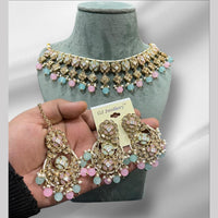 Hira Collections Crystal And Pearls Beads Necklace Set