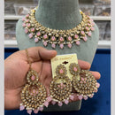 Hira Collections Crystal And Pearls Beads Necklace Set