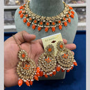 Hira Collections Crystal And Pearls Beads Necklace Set