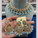 Hira Collections Crystal And Pearls Beads Necklace Set