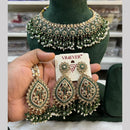 Hira Collections Crystal And Pearls Beads Necklace Set