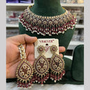 Hira Collections Crystal And Pearls Beads Necklace Set