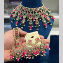 Hira Collections Crystal And Pearls Beads Necklace Set