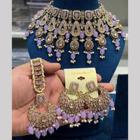 Hira Collections Crystal And Pearls Beads Necklace Set