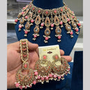 Hira Collections Crystal And Pearls Beads Necklace Set