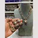 Hira Collections Timeless Elegance Crystal And Pearl Necklace Set 