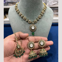 Hira Collections Timeless Elegance Crystal And Pearl Necklace Set