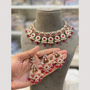 Hira Collections Elegant Crystal Stones And Pearls Choker Necklace Set