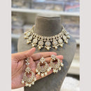 Hira Collections Elegant Crystal Stones And Pearls Choker Necklace Set