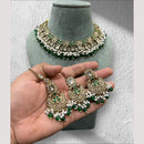 Hira Collections Elegant Crystal Stones And Pearls Choker Necklace Set