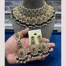 Hira Collections Elegant Crystal Stones And Pearls Choker Necklace Set
