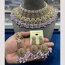 Hira Collections Elegant Crystal Stones And Pearls Choker Necklace Set