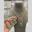 Hira Collections Sparkling Austrian & Pota Stone Necklace Set