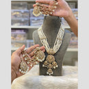 Hira Collections Empress Elegance Crystal Stone And Pearl Rani Har Long Neckalce Set