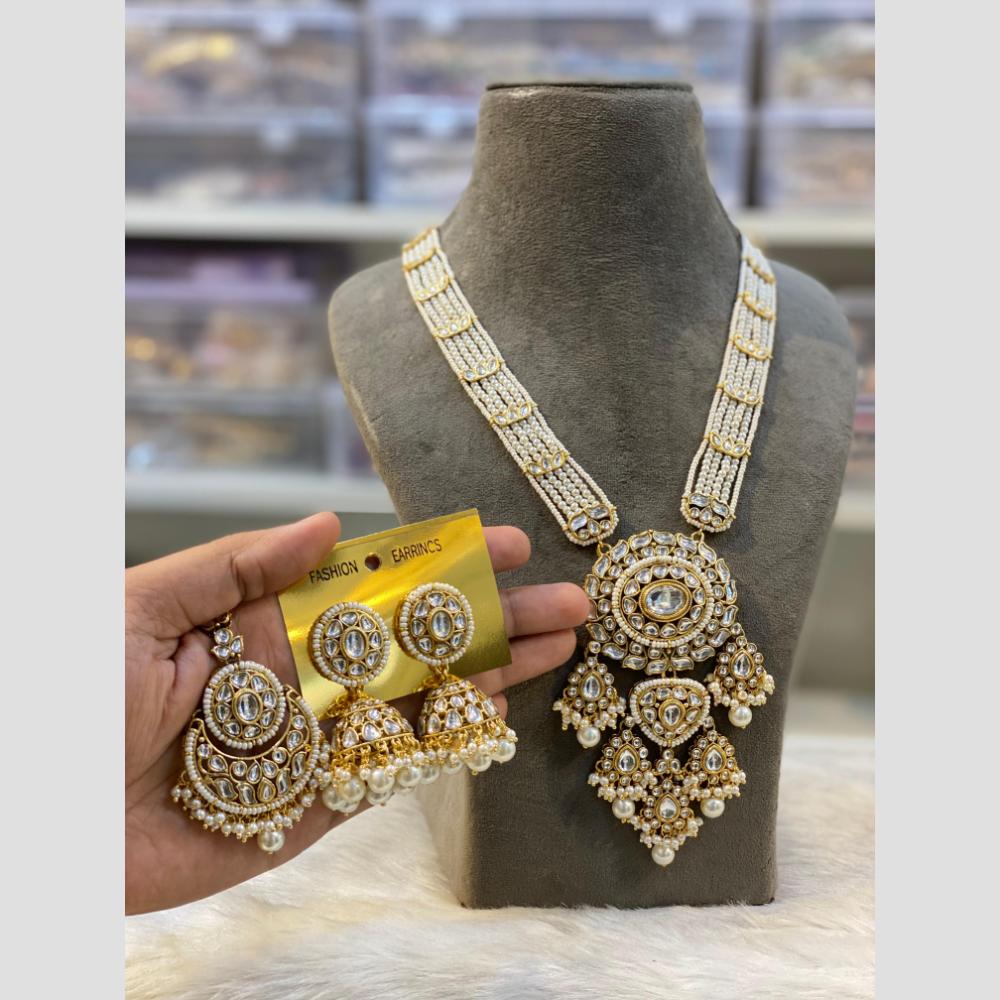 Hira Collections Queen’s Legacy Kundan And Pearl Rani Har Long Neckalce Set