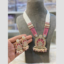 Hira Collections Runway Look Crystal Stone And Pearl Classic Rani Har Long Neckalce Set
