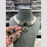 Hira Collections Signature Sparkle Austrain And Resin Stone Pearl Designer Necklace Set