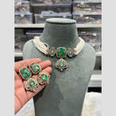 Hira Collections Signature Sparkle Austrain And Resin Stone Pearl Designer Necklace Set