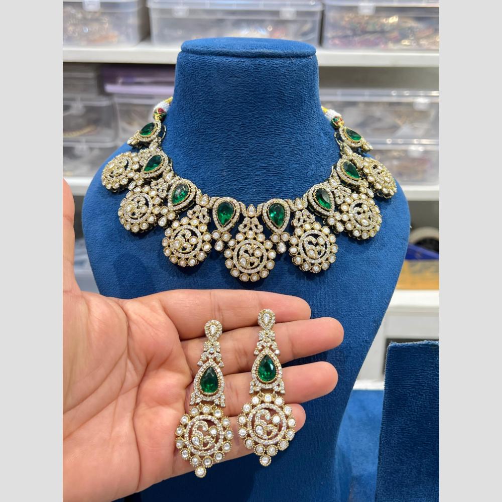 Hira Collections Timeless Sparkle Crystal And Austrain Stone Elegance Necklace Set