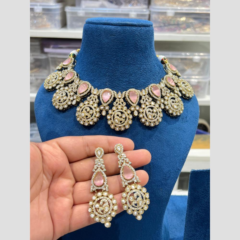 Hira Collections Timeless Sparkle Crystal And Austrain Stone Elegance Necklace Set
