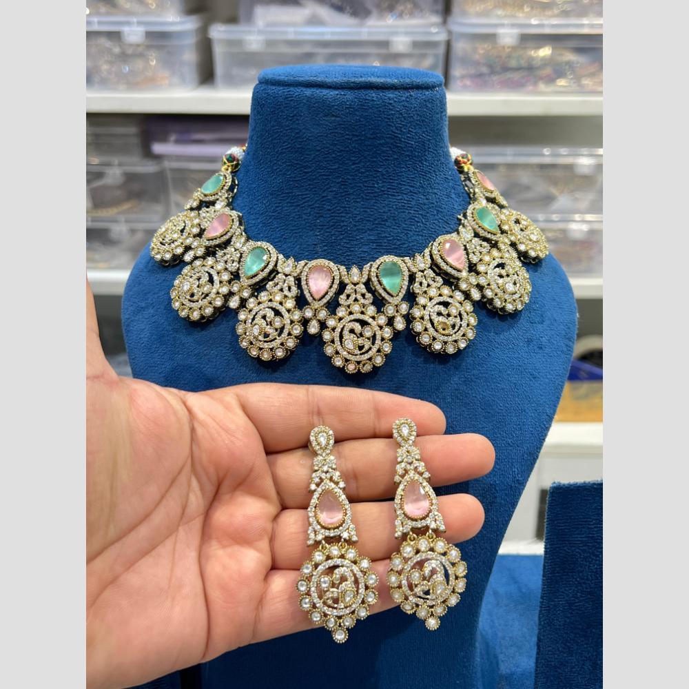 Hira Collections Timeless Sparkle Crystal And Austrain Stone Elegance Necklace Set