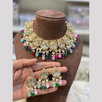 Hira Collection Classic Pota Stone And Beads Pearl Perfect for Bridal & Ethnic Looks Necklace Set