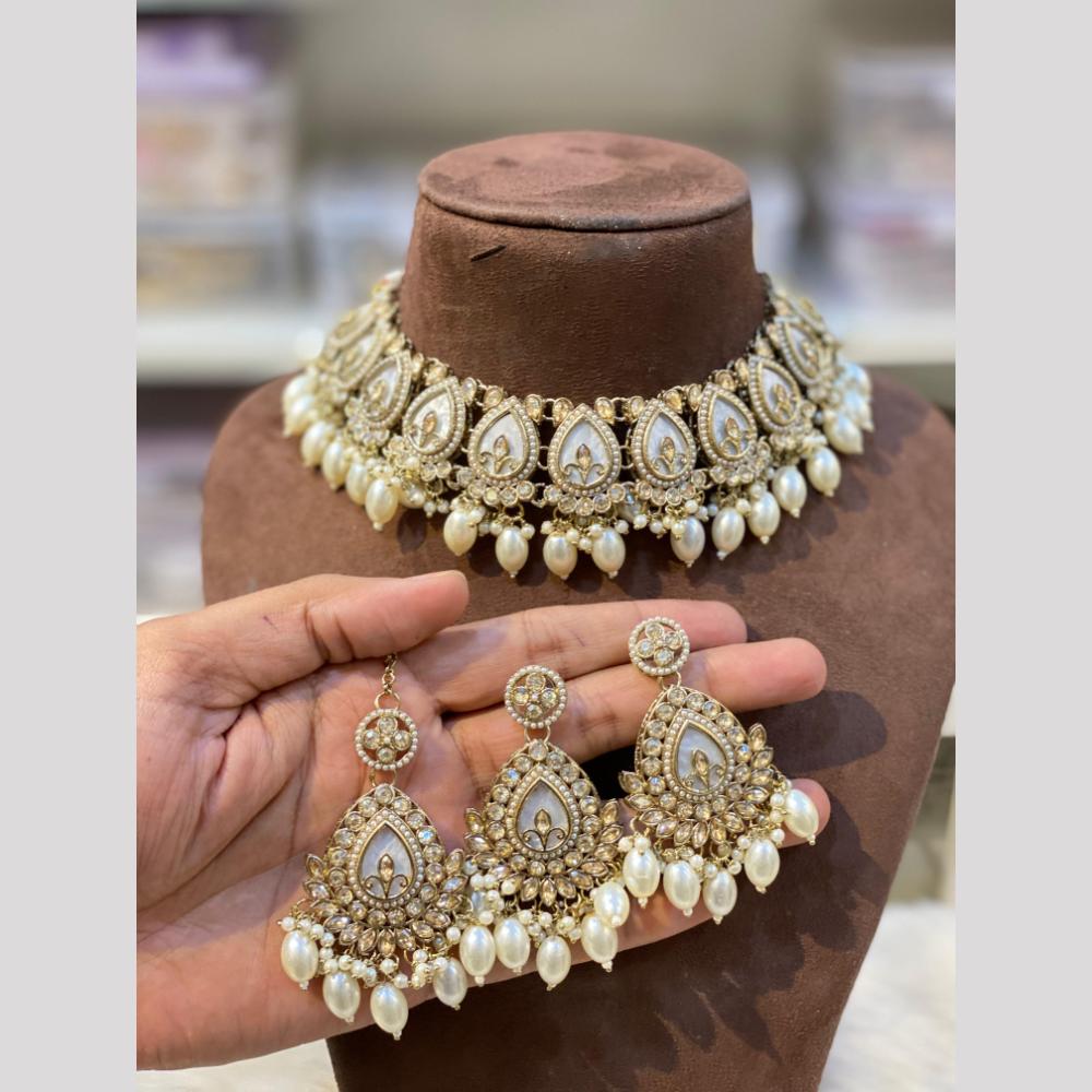 Hira Collection Classic Austrian Stone And Beads Perfect for Bridal & Ethnic Looks Necklace Set