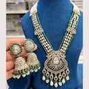 Hira Collections Royal Grace Kundan And Austrian Stone Pearl Long Necklace Set