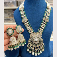 Hira Collections Royal Grace Kundan And Austrian Stone Pearl Long Necklace Set