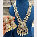 Hira Collections Royal Grace Kundan And Austrian Stone Pearl Long Necklace Set