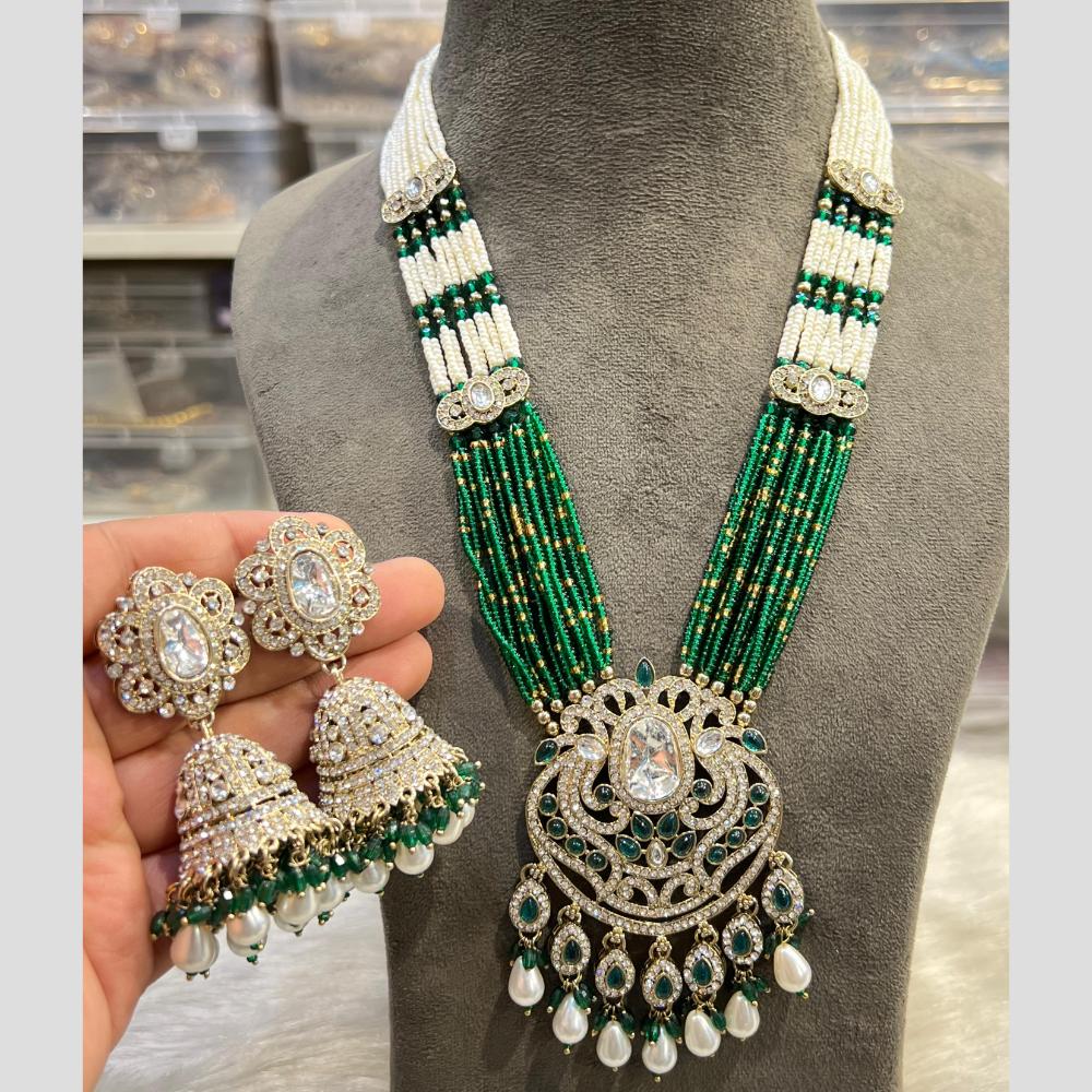 Hira Collections Timeless Pearl Austrian Stone And Pearl Beads Necklace Set