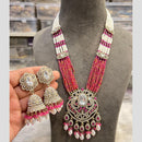 Hira Collections Timeless Pearl Austrian Stone And Pearl Beads Necklace Set