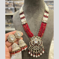 Hira Collections Timeless Pearl Austrian Stone And Pearl Beads Necklace Set