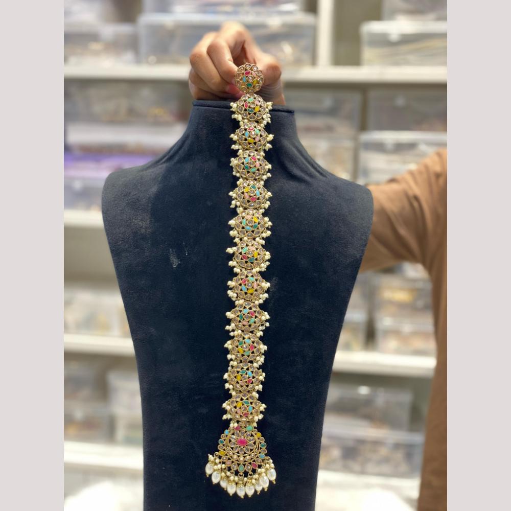 Hira Collections Royal Tresses Crystal And Pearl Hair Choti for Elegant Hairstyles