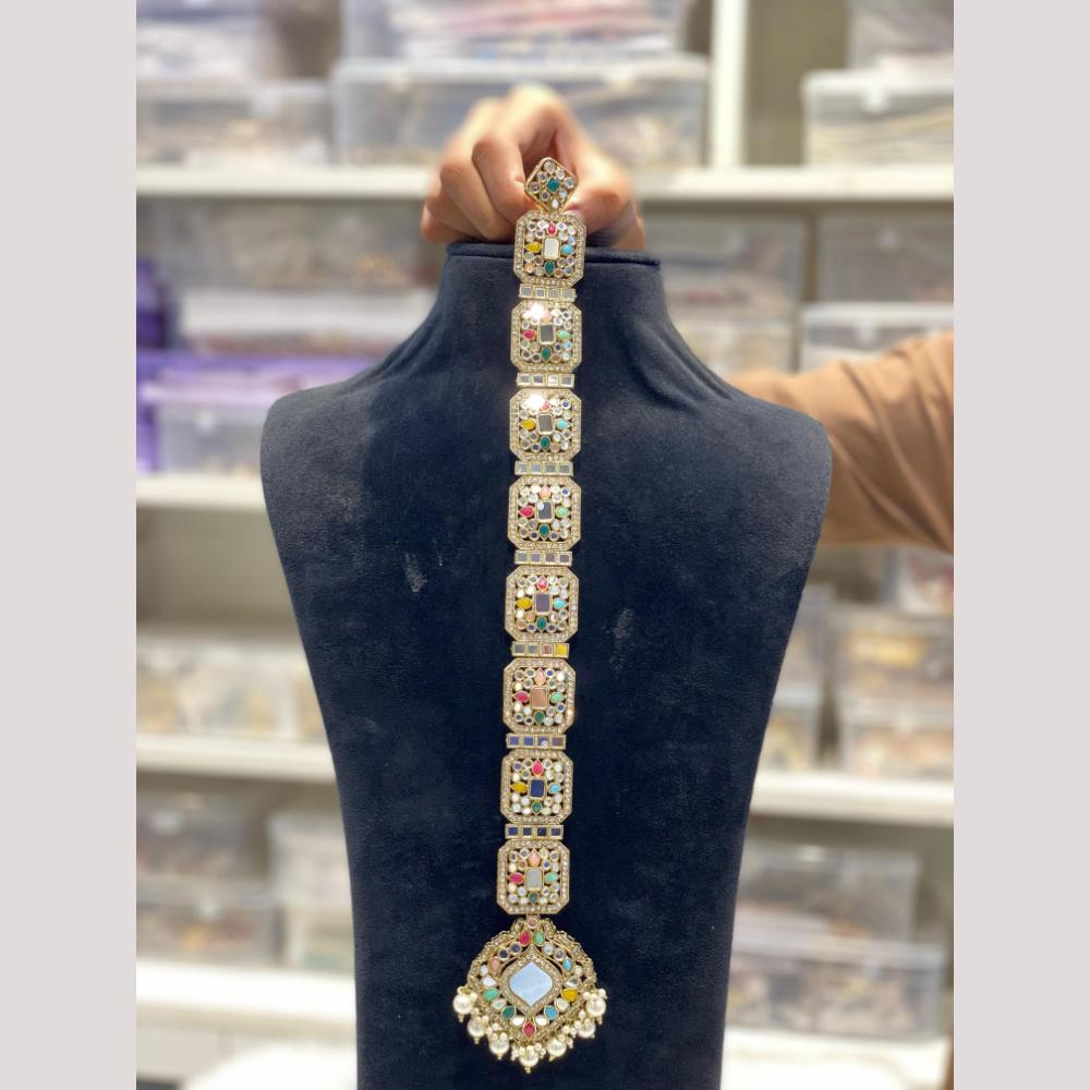 Hira Collections Royal Tresses Crystal And Pearl Hair Choti for Elegant Hairstyles