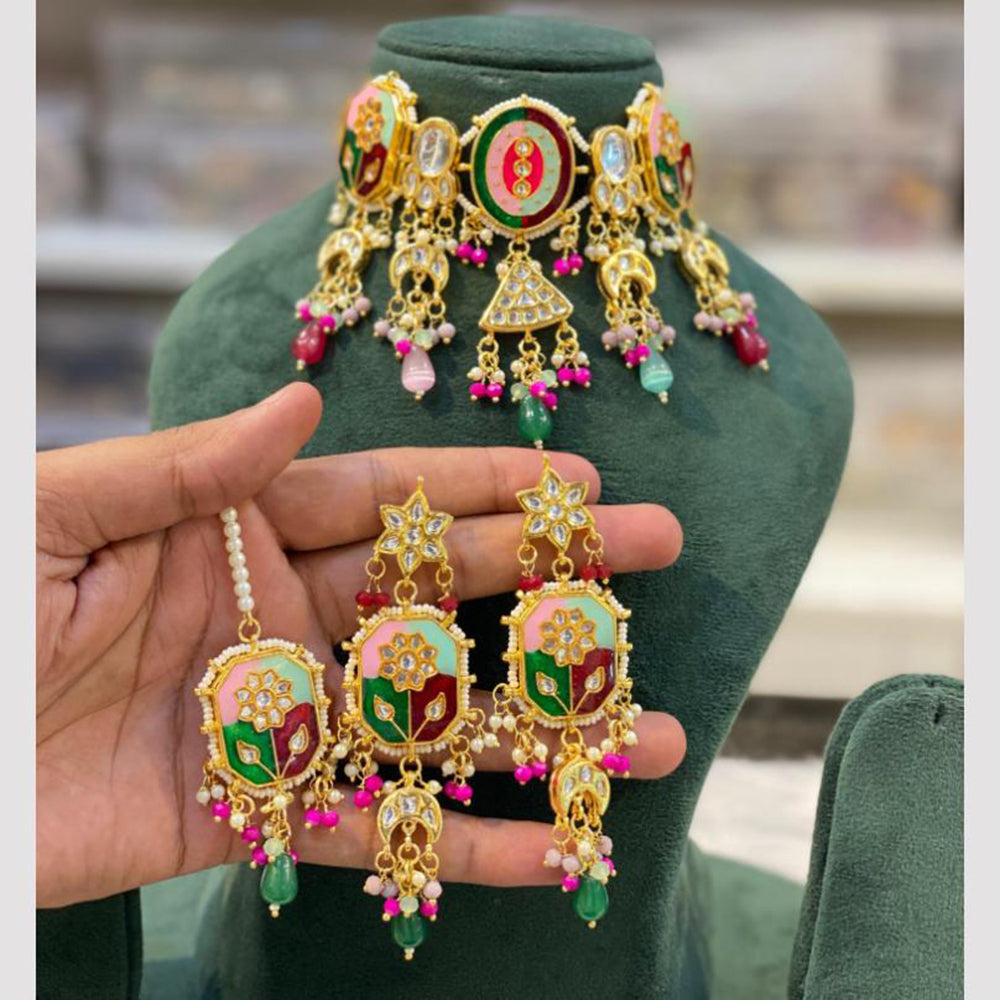 Hira Collections Meenakari Elegance In Layers of Beads Necklace Set