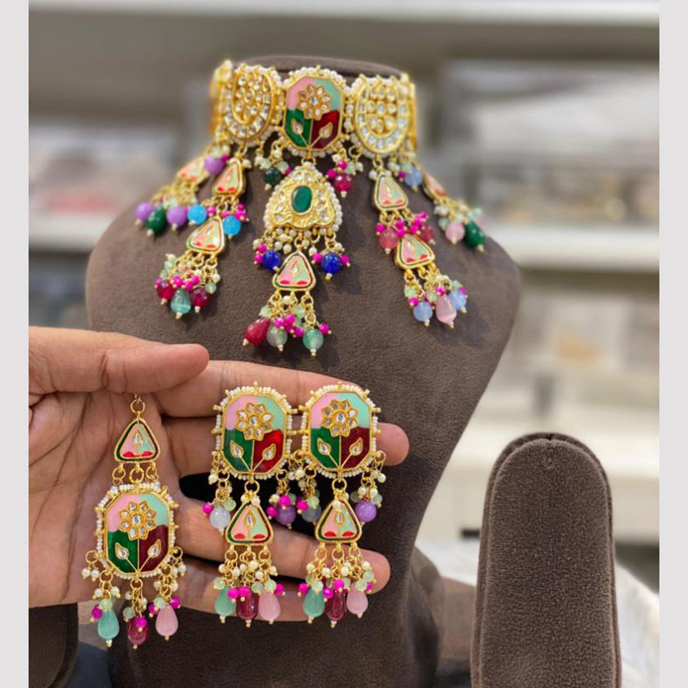 Hira Collections Meenakari Elegance In Layers of Beads Necklace Set