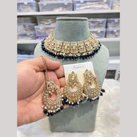 Hira Collections Designer Radiant Crystal And Beads Choker Necklace Set