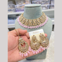 Hira Collections Designer Radiant Crystal And Beads Choker Necklace Set