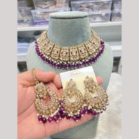Hira Collections Designer Radiant Crystal And Beads Choker Necklace Set
