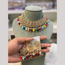 Hira Collections Designer Radiant Crystal And Beads Choker Necklace Set