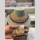 Hira Collections Designer Radiant Crystal And Beads Choker Necklace Set