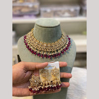 Hira Collections Designer Radiant Crystal And Beads Choker Necklace Set